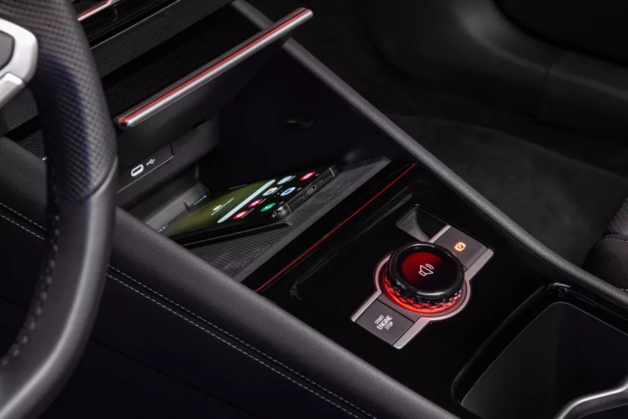 The 2024 Tiguan's smartphone charging pad The 2024 Tiguan's smartphone charging pad