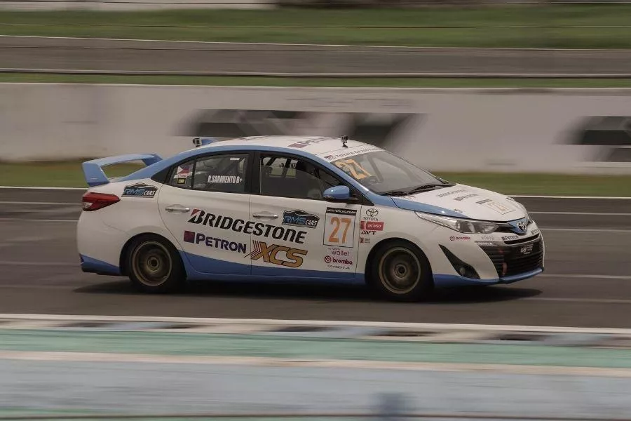 A picture of a TGR Vios-spec Vios race car in Clark