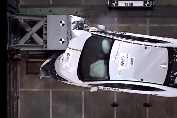 Top view of the 2020 Honda City crash test