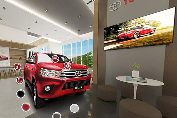 A picture of the Toyota Hilux in the 3D online showroom