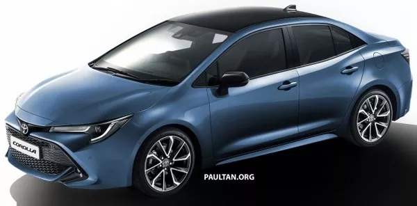 Toyota Corolla 2020 sedan rendering angular front