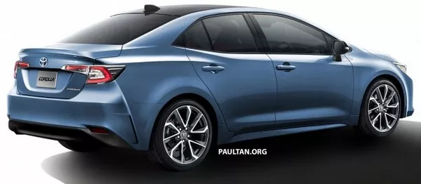 Toyota Corolla 2019 sedan rendering angular rear