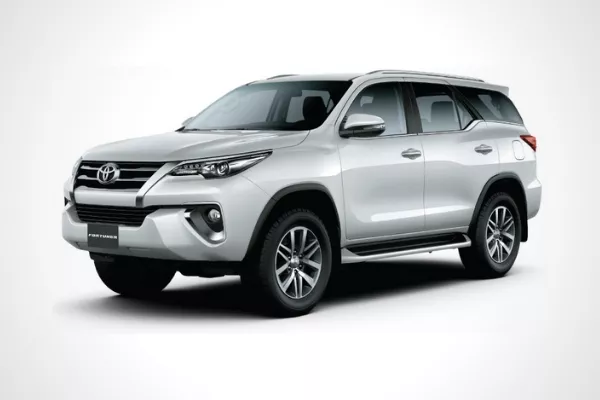 A Toyota Fortuner with white background