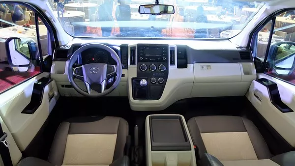 The new Hiace showcases a refreshed dashboard and cabin Toyota Hiace 2019 dashboard area