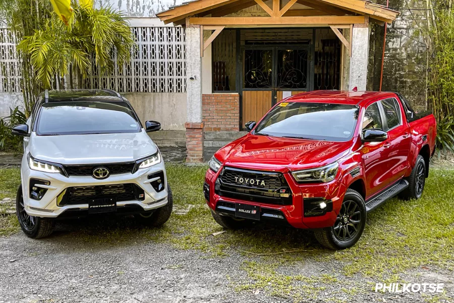 Toyota Fortuner and Hilux front view