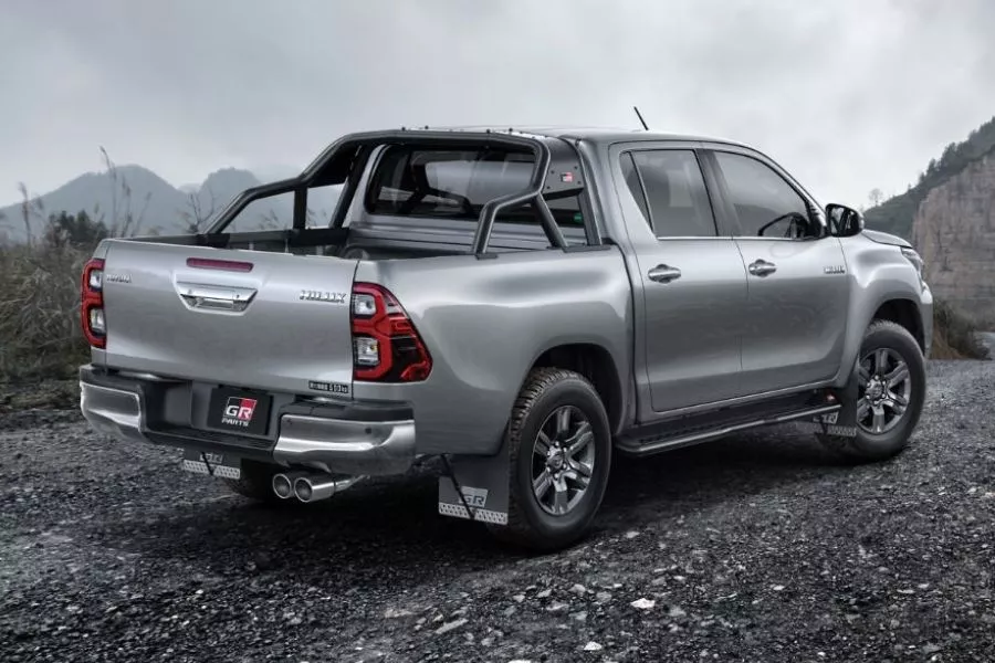 A picture of the Toyota Hilux's rear end with the GR Styling Pack