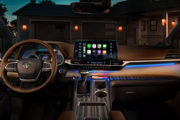 Front center console view of the Sienna