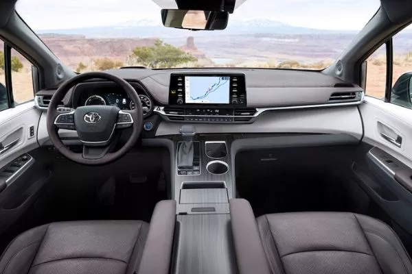 A picture of the interior of the 2021 Toyota Sienna's interior