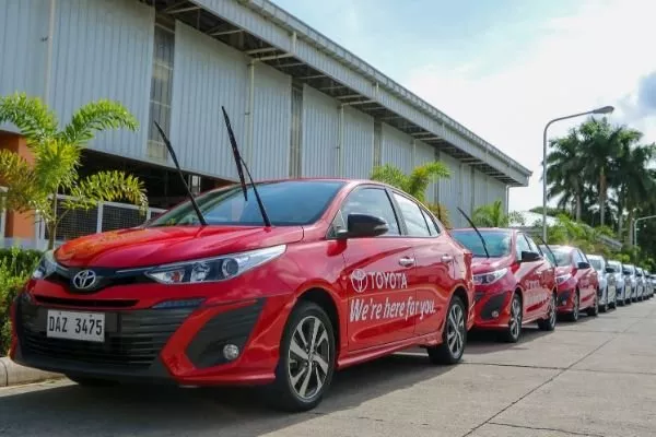A red Vios ready for donation