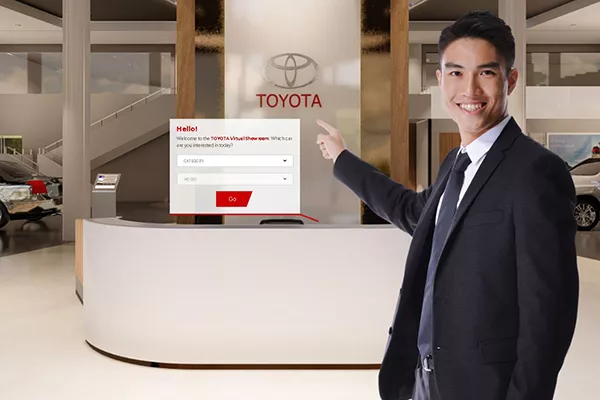 A screenshot of the model selection screen of the Toyota Virtual Showroom