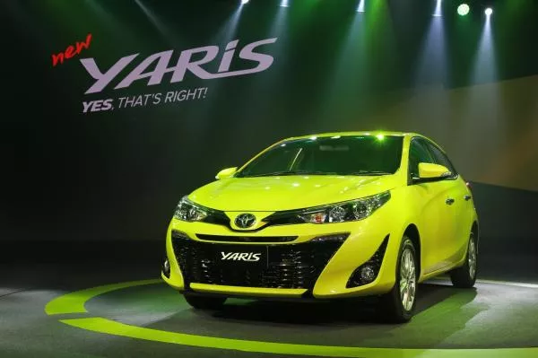 Angular front of a Toyota Yaris 2018