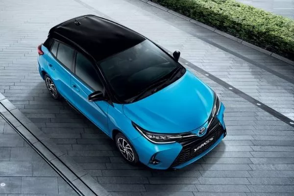 A Yaris in a park
