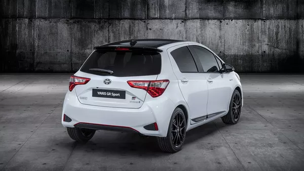 Angular rear of the Toyota Yaris GR Sport 2019