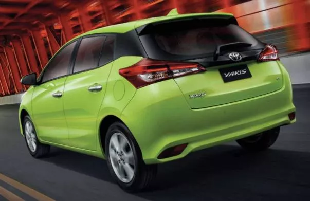 angular rear of the facelifted Toyota Yaris 2018