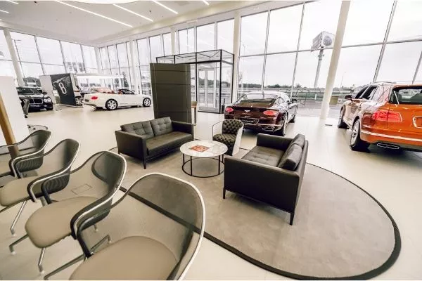 Traditional car showroom