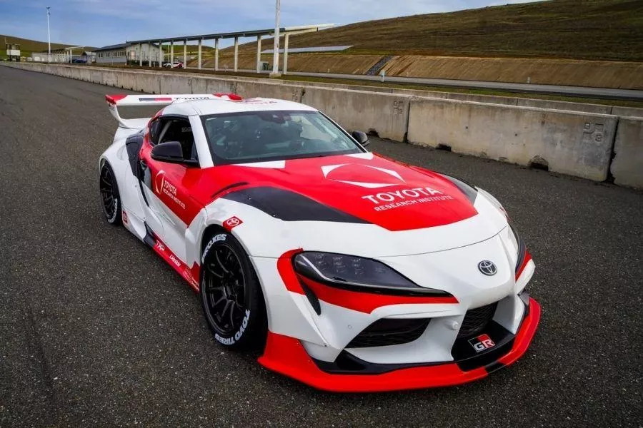 A picture of the TRI Toyota Supra on the race track