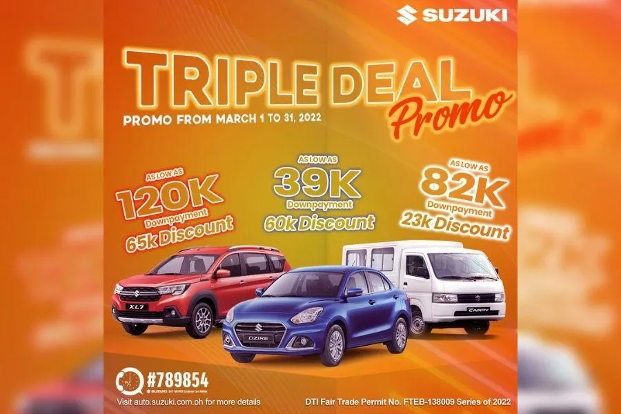 A picture of the poster for the March Triple Deal promo.