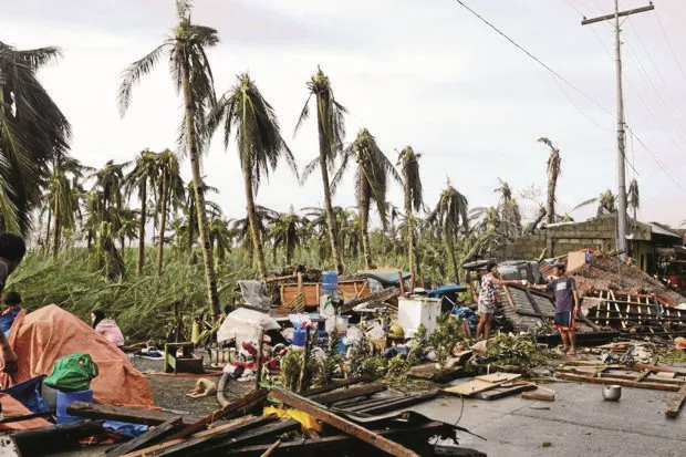 Houses collapsed after storm