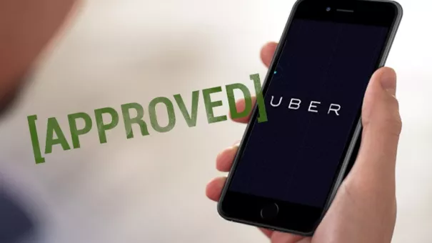 Uber app service on an iphone