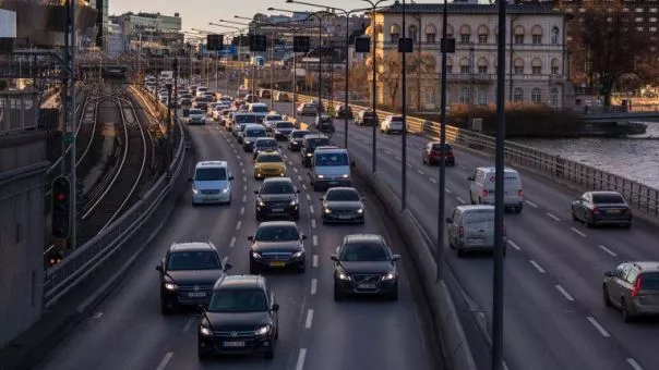 Cars moving on road