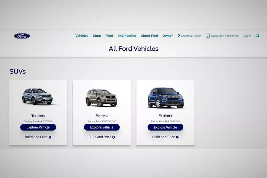 Ford PH website screengrab