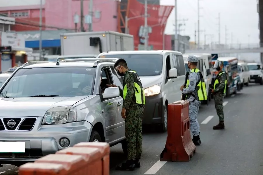 Motorist at checkpoint