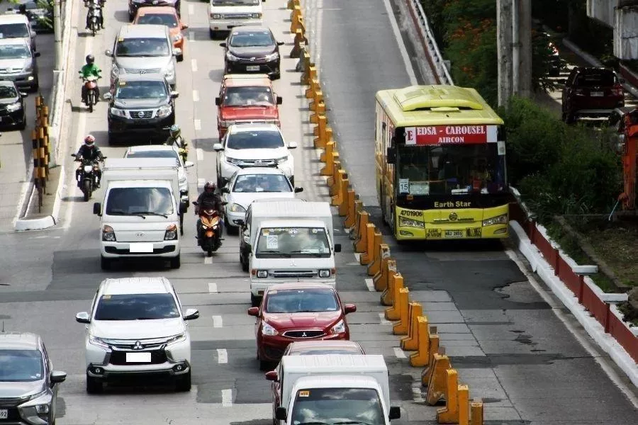 EDSA road with cars and the bus lane