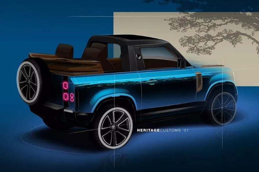 Land Rover Convertible render blue 