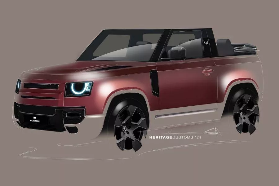 Land Rover Convertible render red