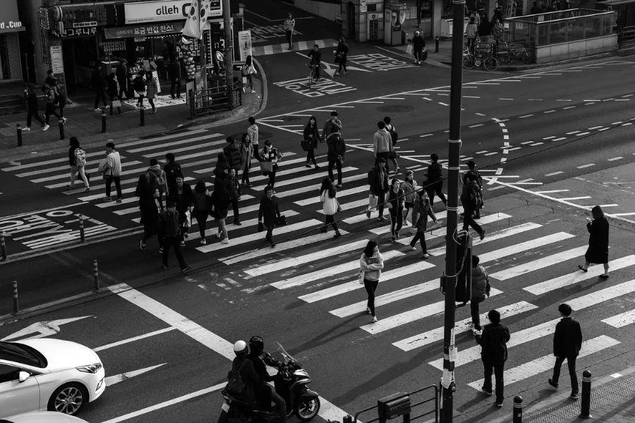 Pedestrians at crosswalk 2