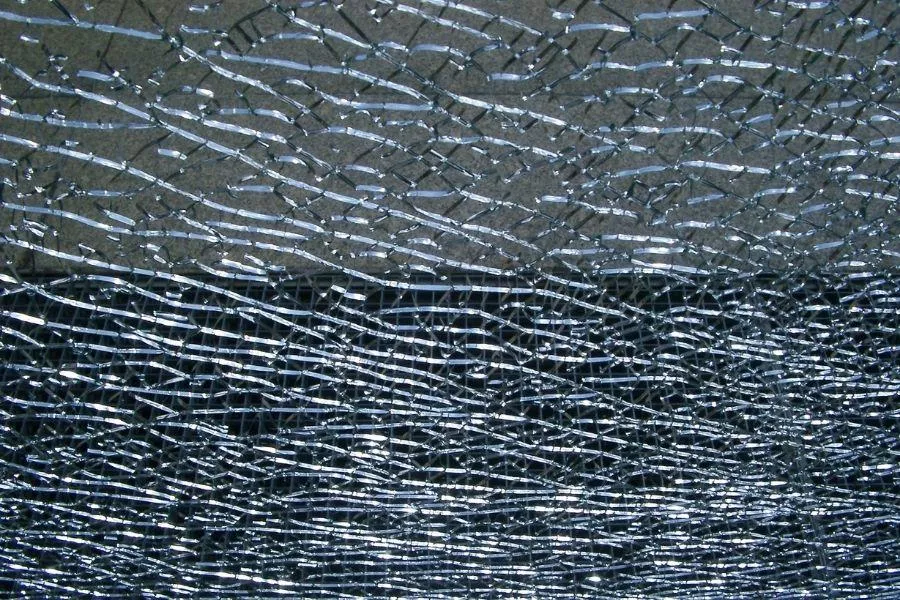 Fractured glass