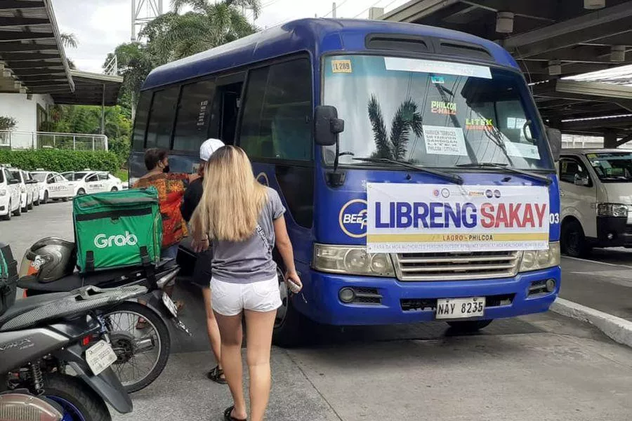 Mini bus giving free rides