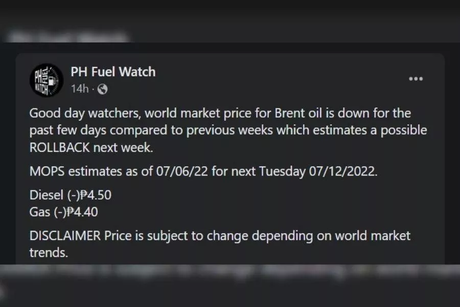 PH Fuel watch announcement