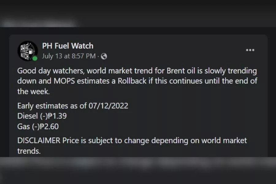 PH Fuel Watch advisory