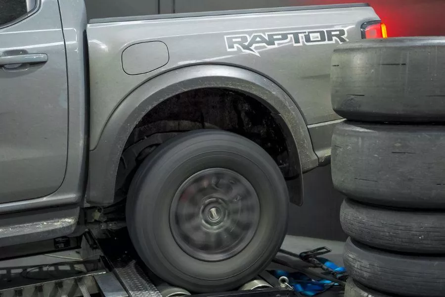 Ford Ranger Raptor rear wheel testing 