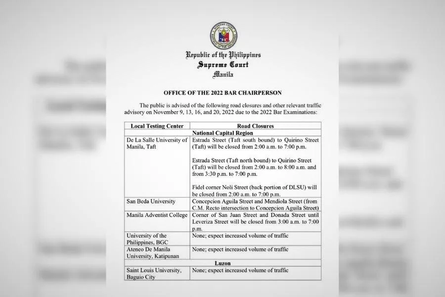 SC announcement road closures p1