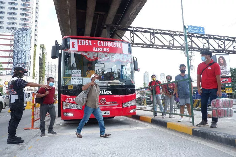 Passengers on EDSA Busway