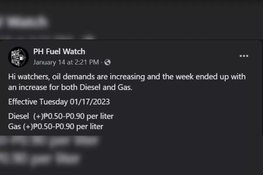 PH Fuel Watch advisory