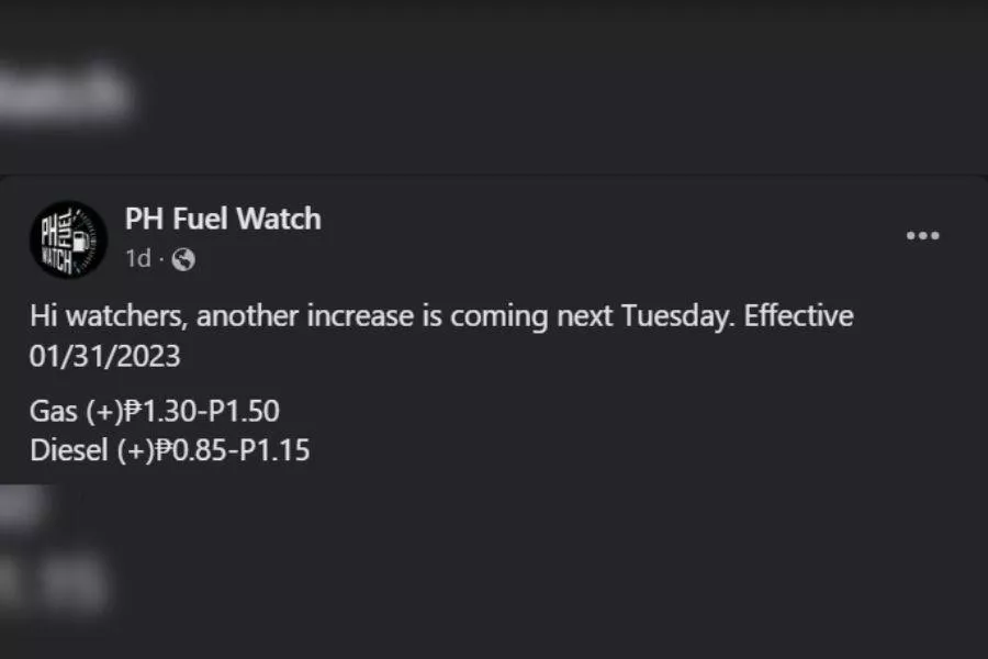 PH Fuel Watch advisory