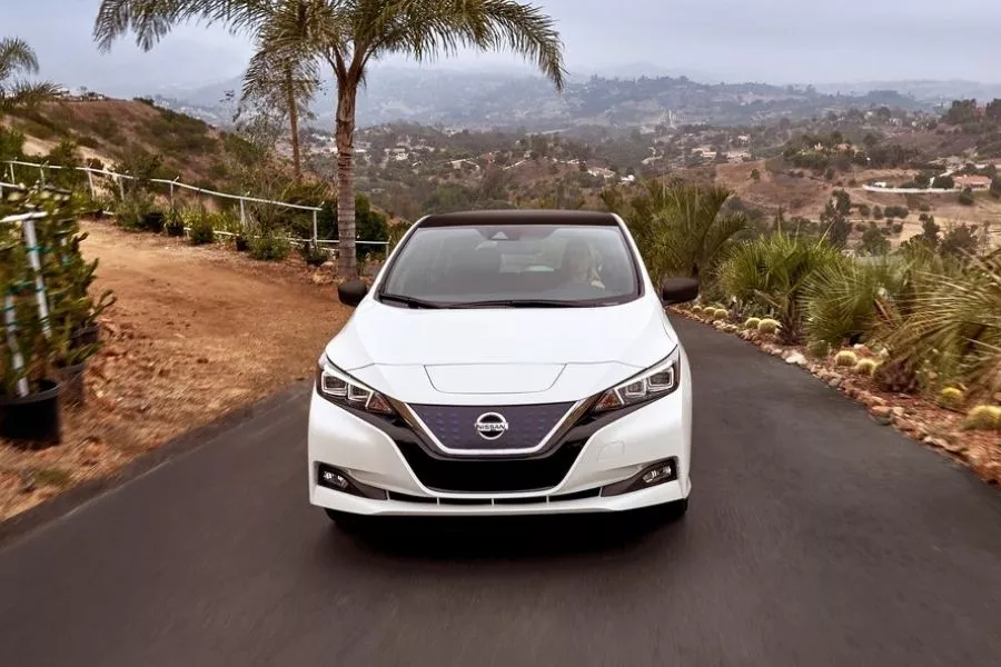 Nissan LEAF on the road