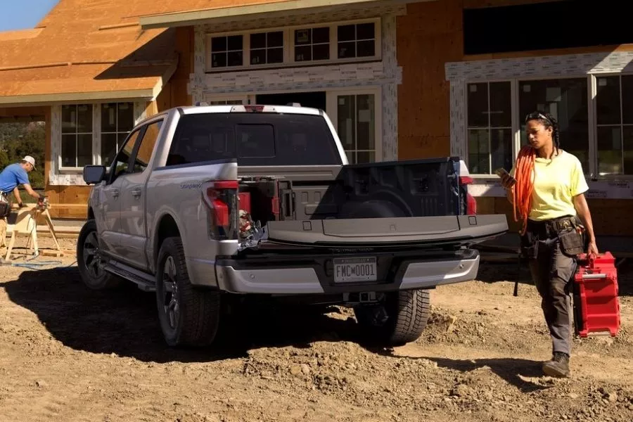 F-150 Lightning at job site