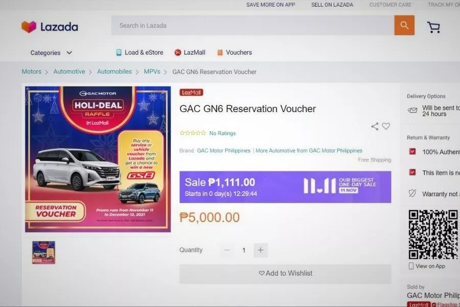 GAC LazMall page