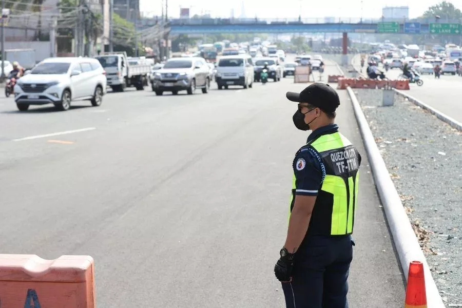 Traffic enforcer at Quezon Circle