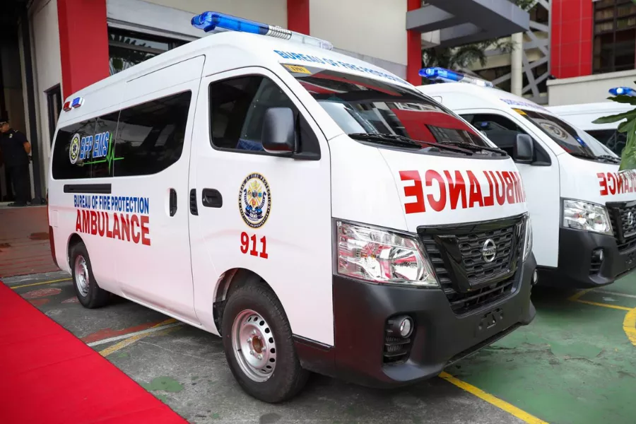 A picture of  new Urvan ambulances purchased by the DILG.