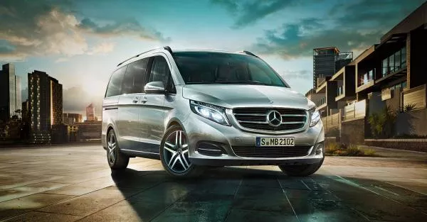 angular front of the Mercedes V-Class