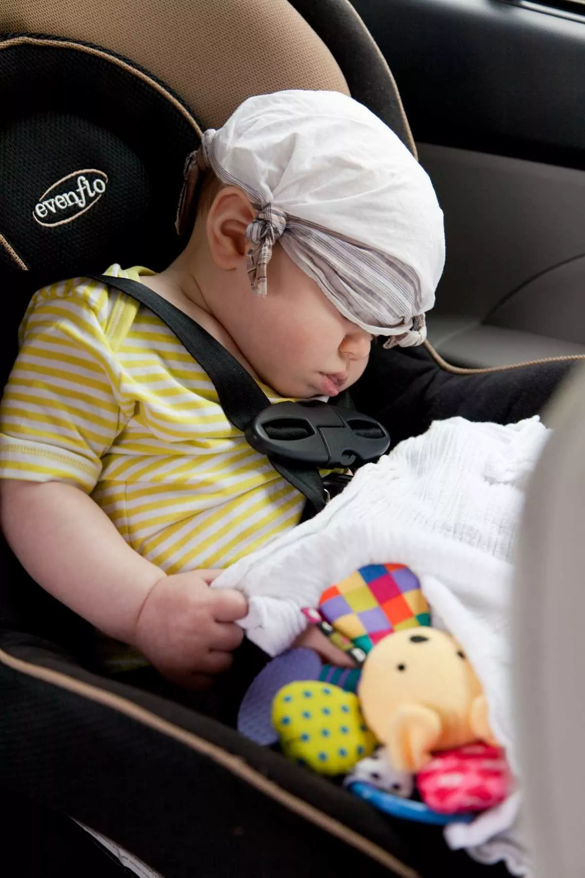 Baby sleeping in car seat