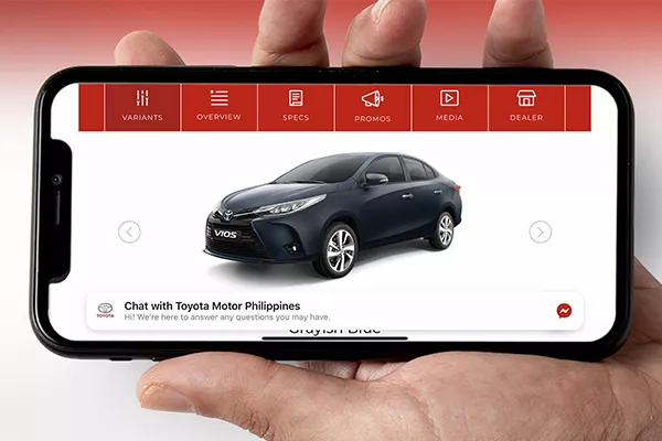 toyota vios on smartphone for home delivery