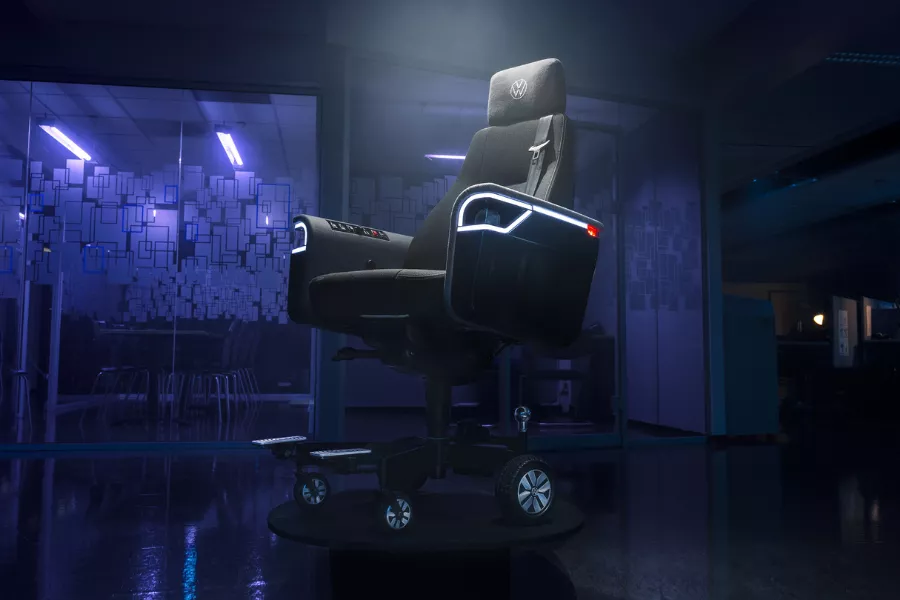 Volkswagen all-electric office chair front view