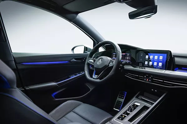 A picture of the interior of the VW Golf R DSG