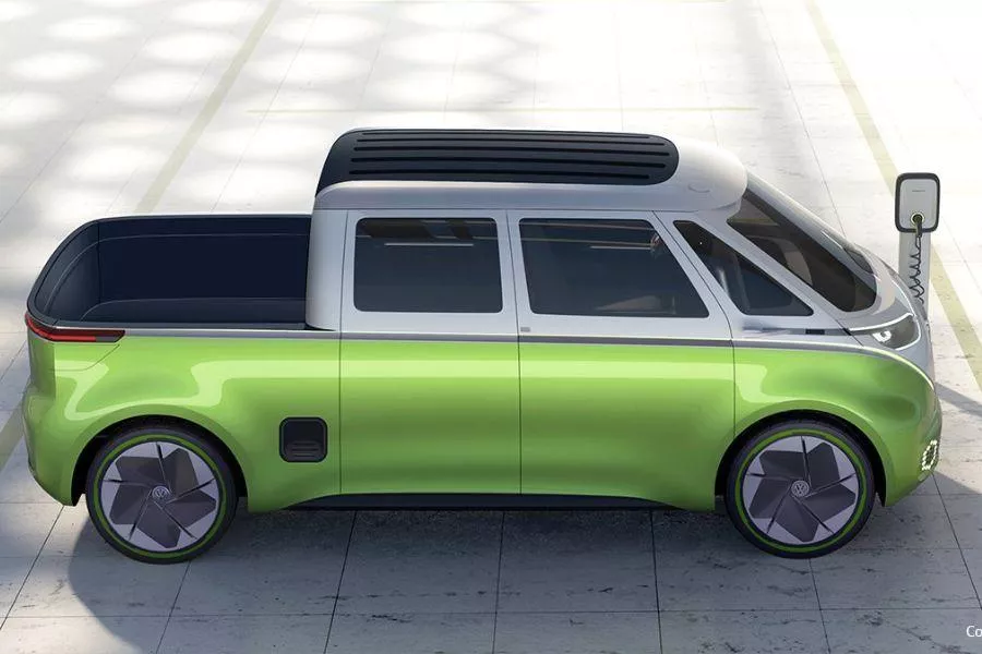 Volkswagen ID. Buzz pickup truck concept side view